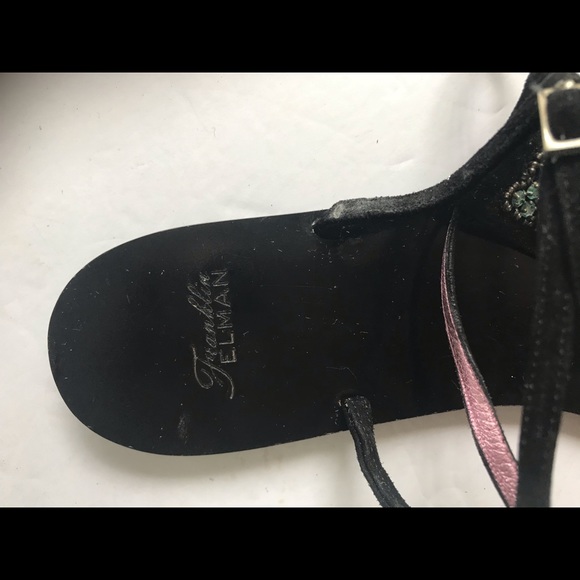 Franklin Elman NEW Jewel Thong T-Strap Leather Sandals Flats Open Toe Bead Italy - Picture 6 of 8